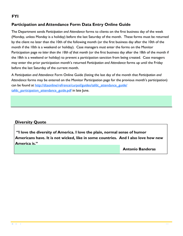 Participation And Attendance Form Data Entry Online Guide screenshot