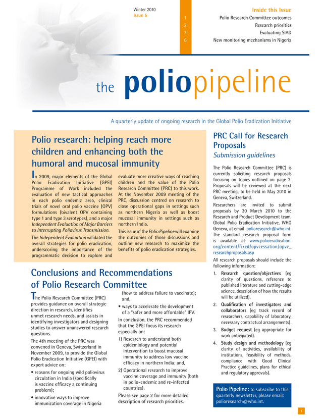 PRC Call For Research Proposals screenshot