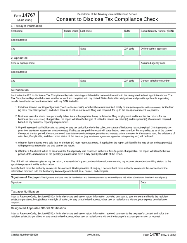 Form 14767 screenshot