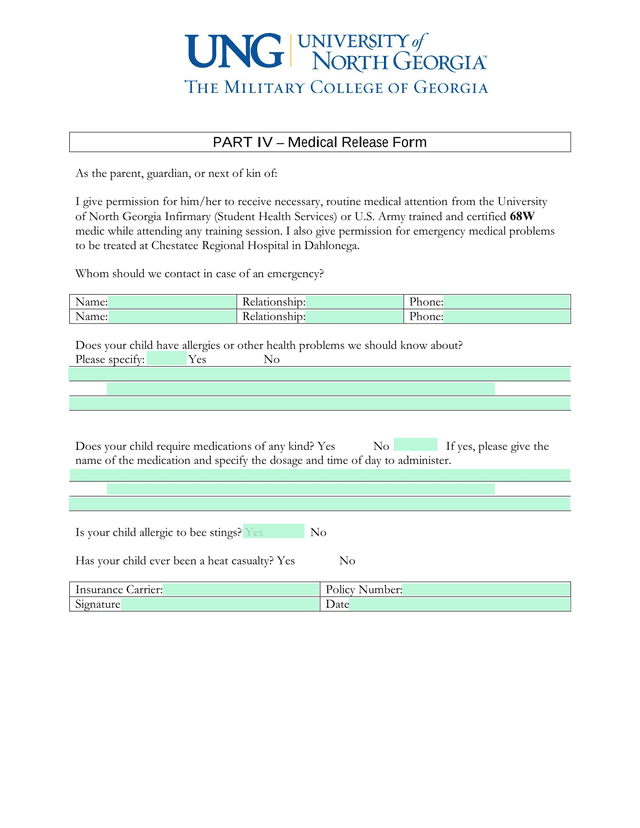 Medical And Photographic Image Release Form screenshot
