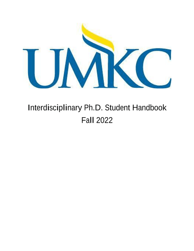 Interdisciplinary Ph.D. Student Handbook screenshot