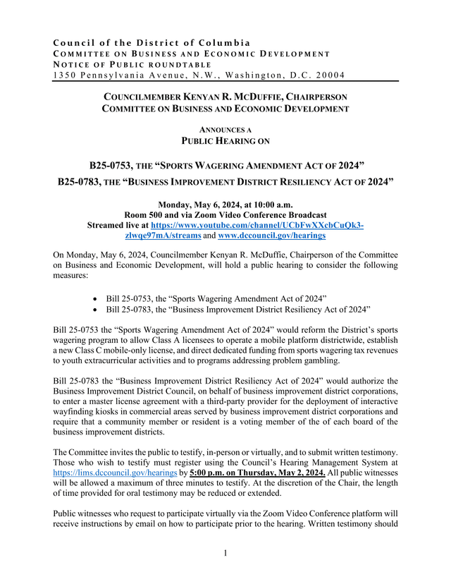 Notice Of Public Roundtable screenshot