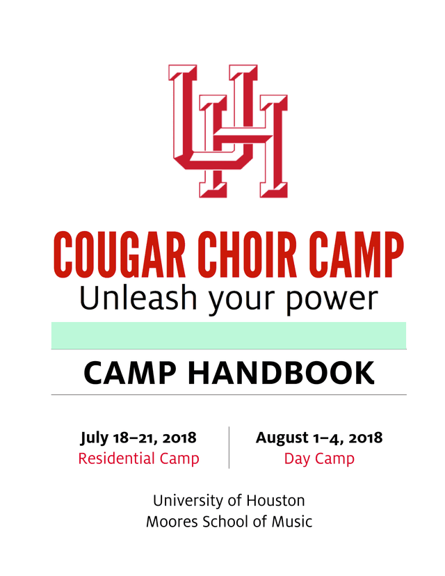 Cougar Choir Camp Handbook screenshot
