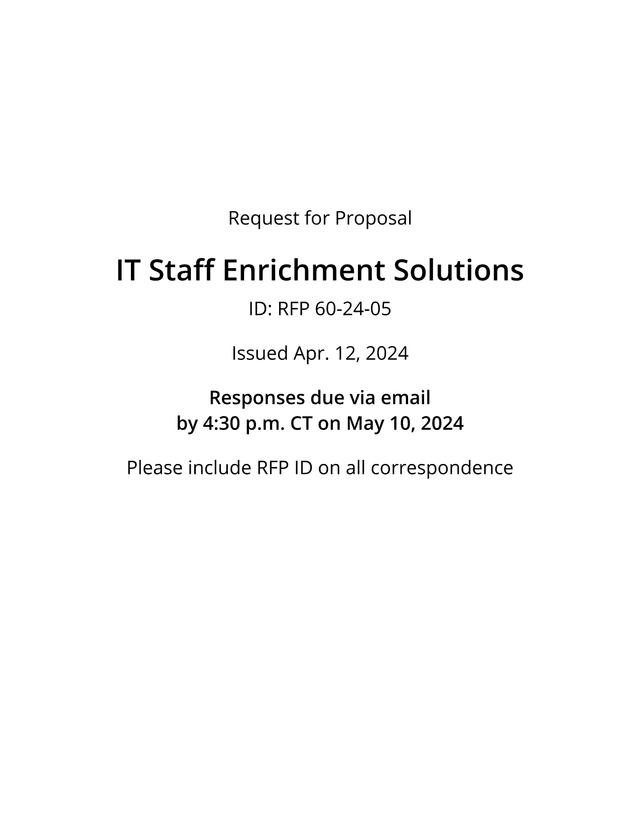 Request For Proposal IT Staff Enrichment Solutions screenshot