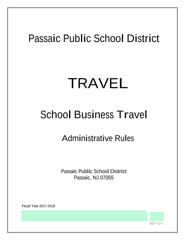 School Business Travel Administrative Rules screenshot