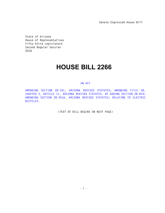Arizona House Bill 2266 screenshot