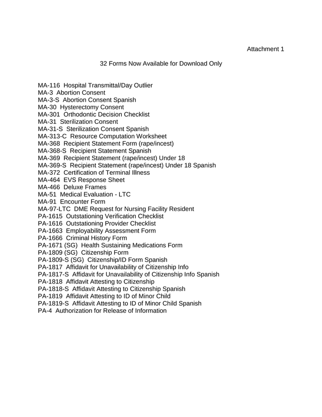 Attachment 1 32 Forms Now Available For Download Only screenshot