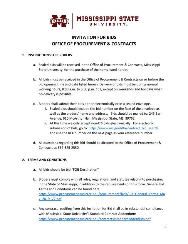 Invitation For Bids screenshot