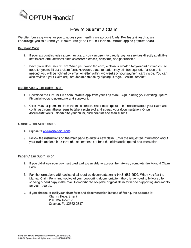 How To Submit A Claim screenshot