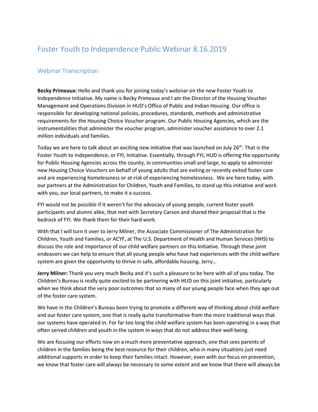 Foster Youth To Independence Public Webinar 8.16.2019 screenshot