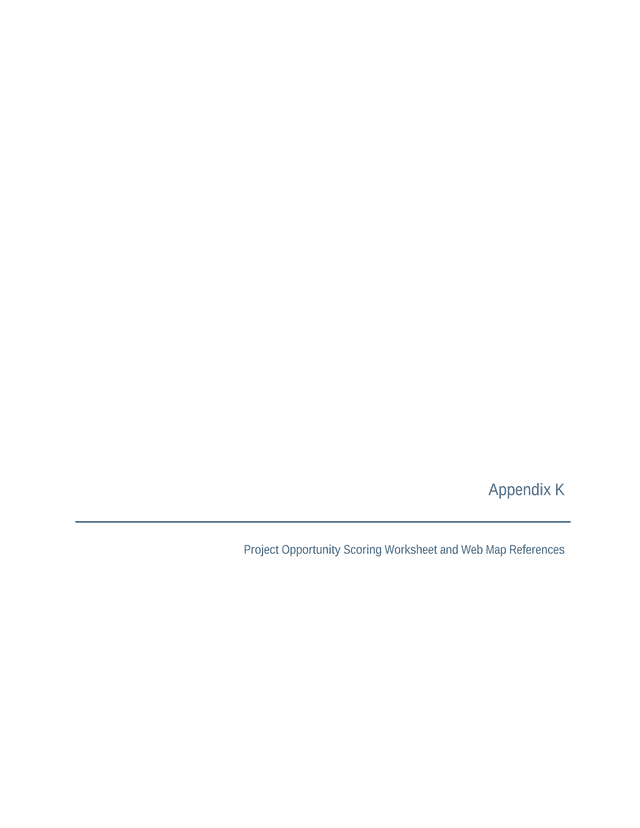Appendix K Project Opportunity Scoring Worksheet And Web Map References screenshot