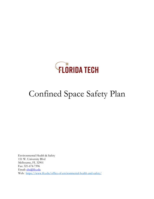 Confined Space Safety Plan screenshot