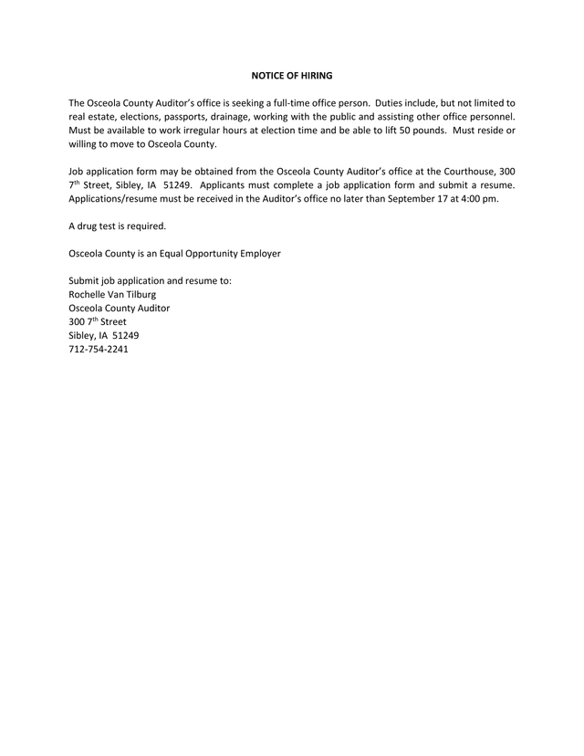 Notice Of Hiring screenshot