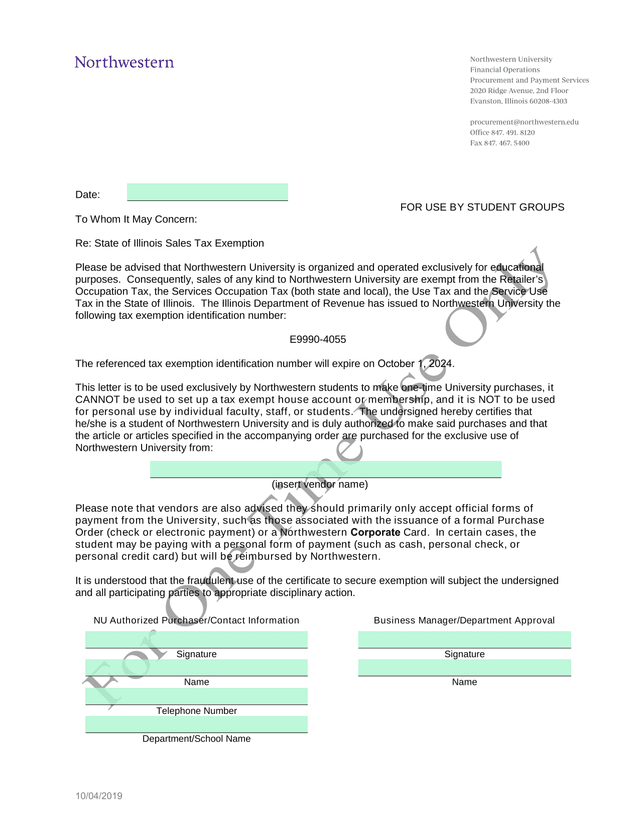 State Of Illinois Sales Tax Exemption screenshot