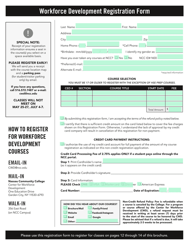 How To Register For Workforce Development Courses screenshot