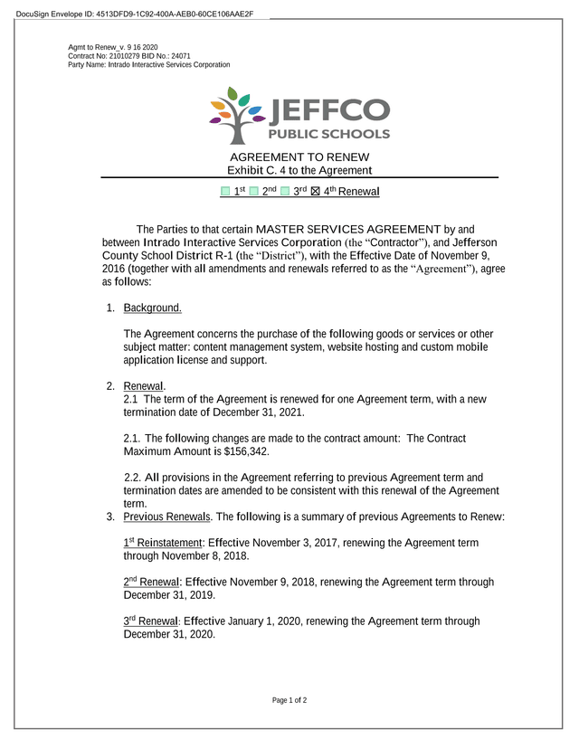 Agreement To Renew screenshot