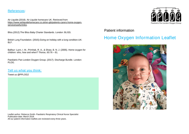 Home Oxygen Information Leaflet screenshot