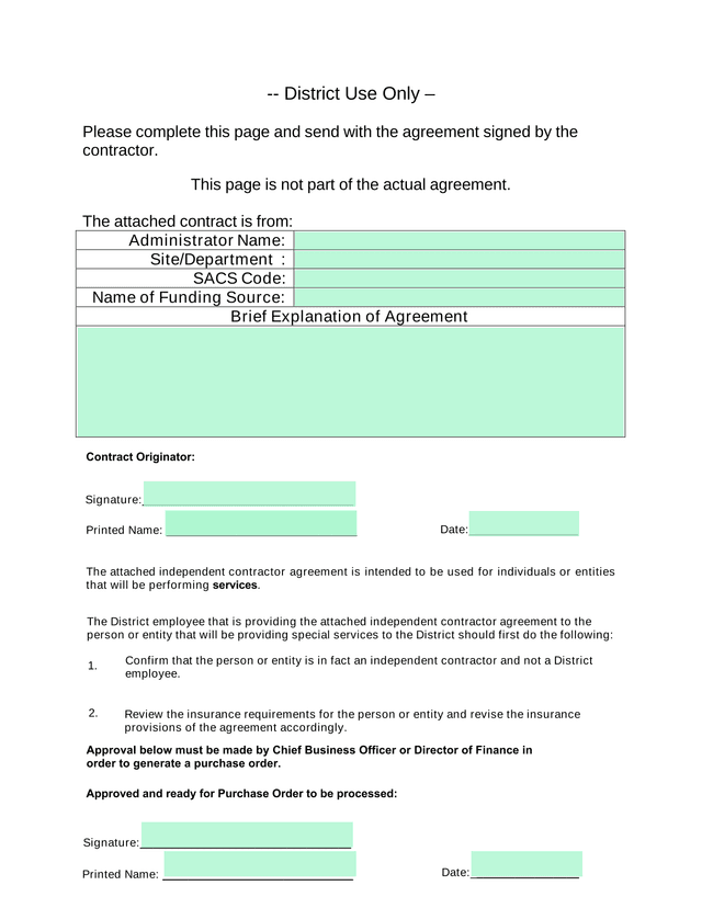 Independent Contractor Agreement For Professional Services screenshot