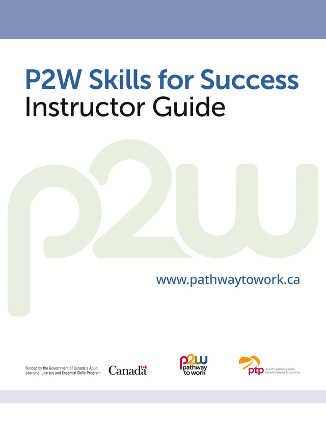 P2W Skills For Success Instructor Guide screenshot