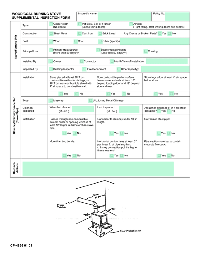 CP 4866 01 01 WOODCOAL BURNING STOVE SUPPLEMENTAL INSPECTION FORM screenshot