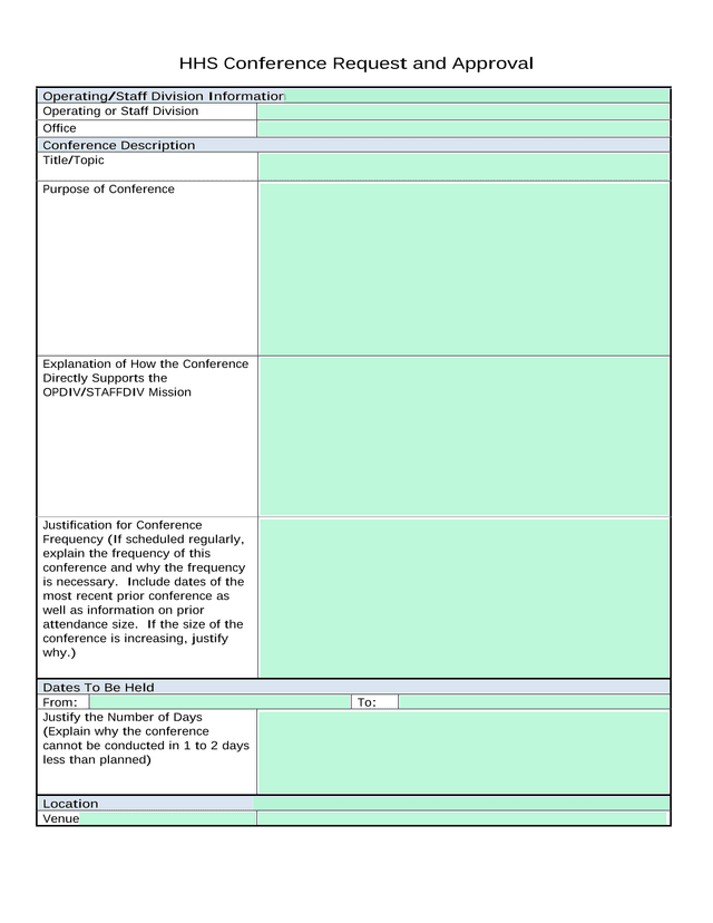 HHS Conference Request And Approval screenshot