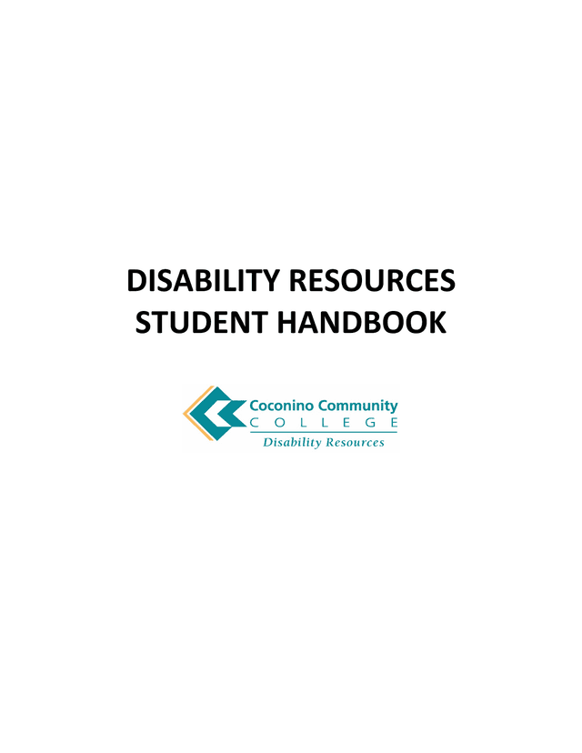 Disability Resources Student Handbook screenshot