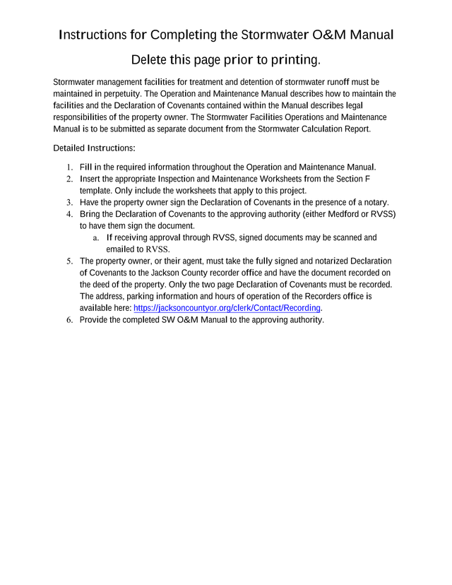Stormwater Facilities Operation  Maintenance Manual screenshot