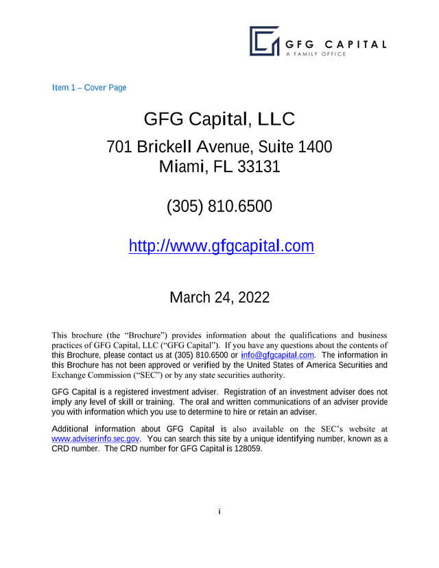 GFG Capital, LLC Brochure screenshot