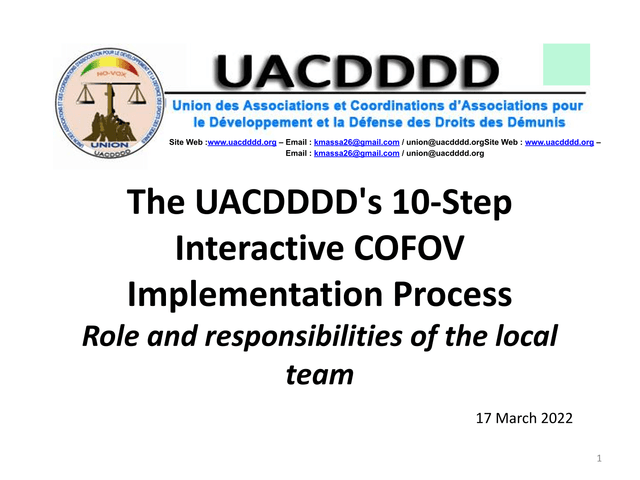 UACDDDDS 10 Step Interactive COFOV Implementation Process screenshot