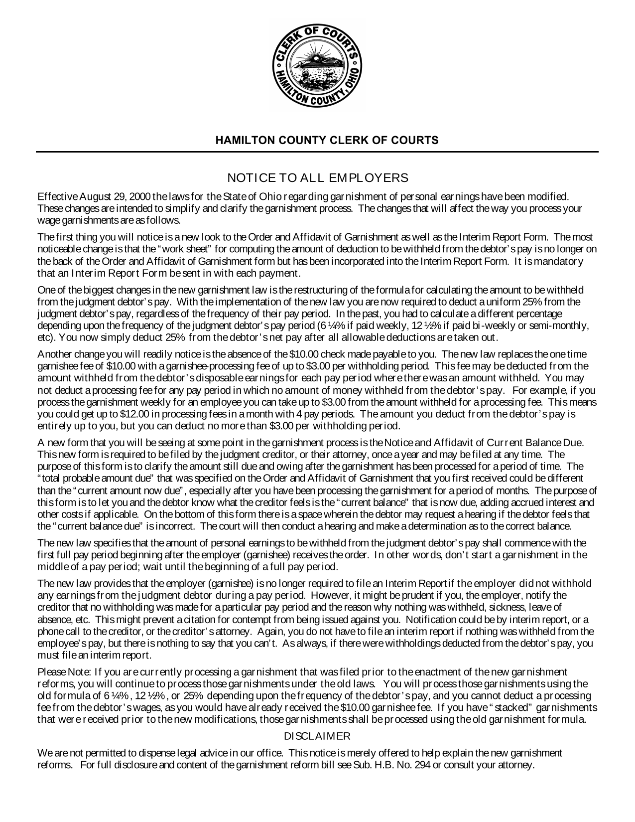 Notice To All Employers screenshot