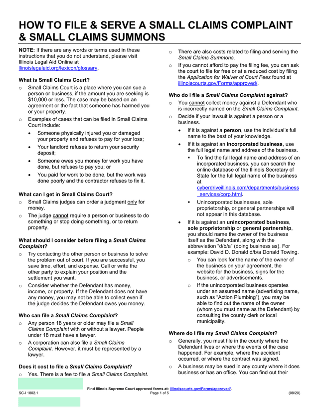 How To File  Serve A Small Claims Complaint  Small Claims Summons screenshot