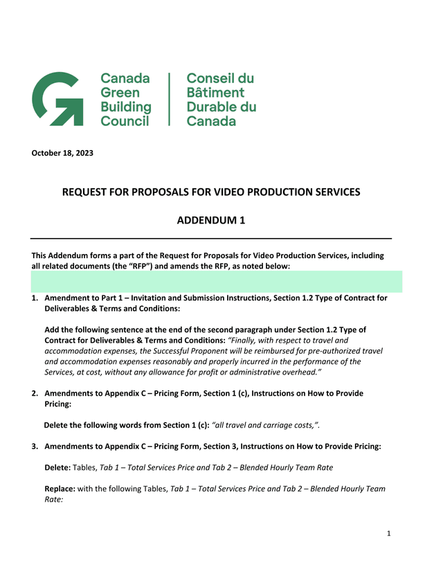 REQUEST FOR PROPOSALS FOR VIDEO PRODUCTION SERVICES screenshot