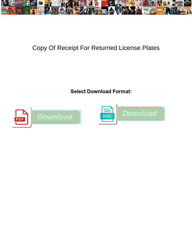 Copy Of Receipt For Returned License Plates screenshot
