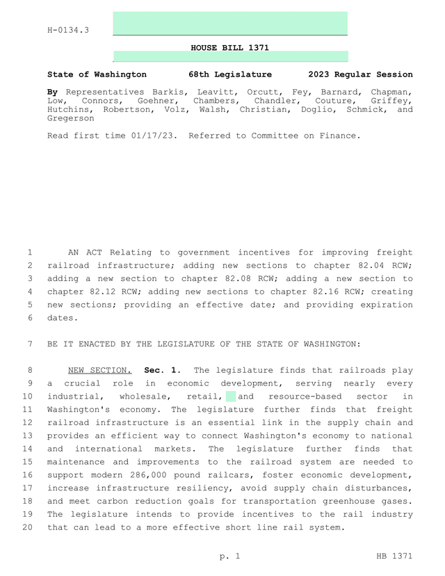 House Bill 1371 screenshot