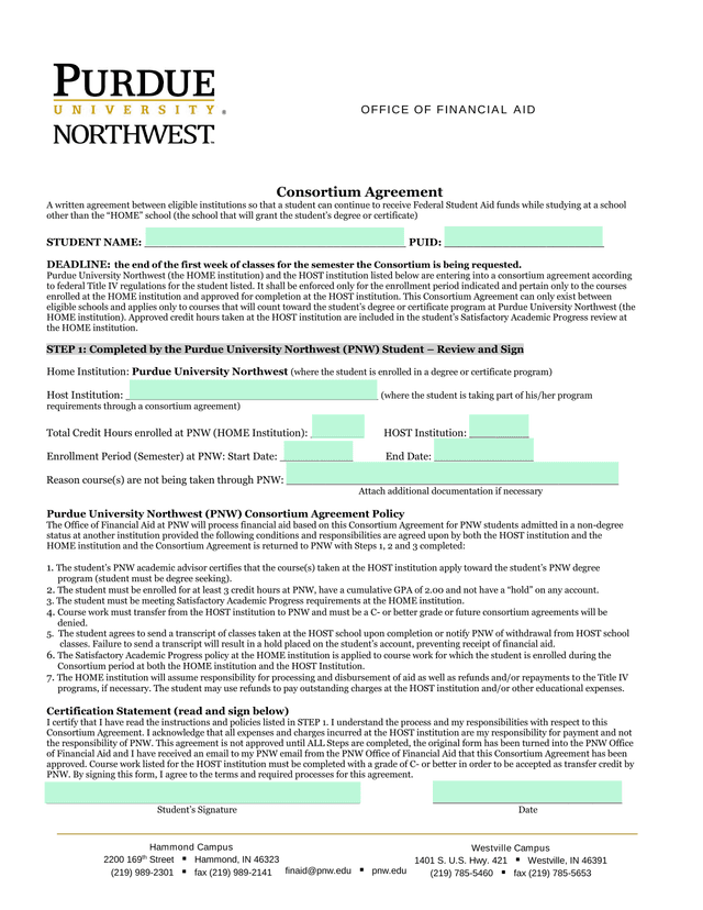 Consortium Agreement screenshot