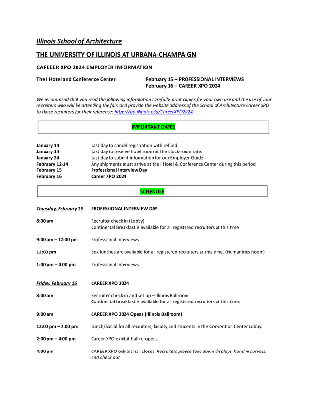 CAREEER XPO 2024 EMPLOYER INFORMATION screenshot
