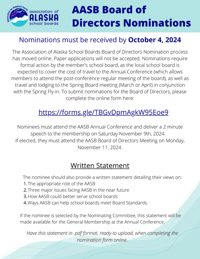 AASB Board Of Directors Nominations screenshot