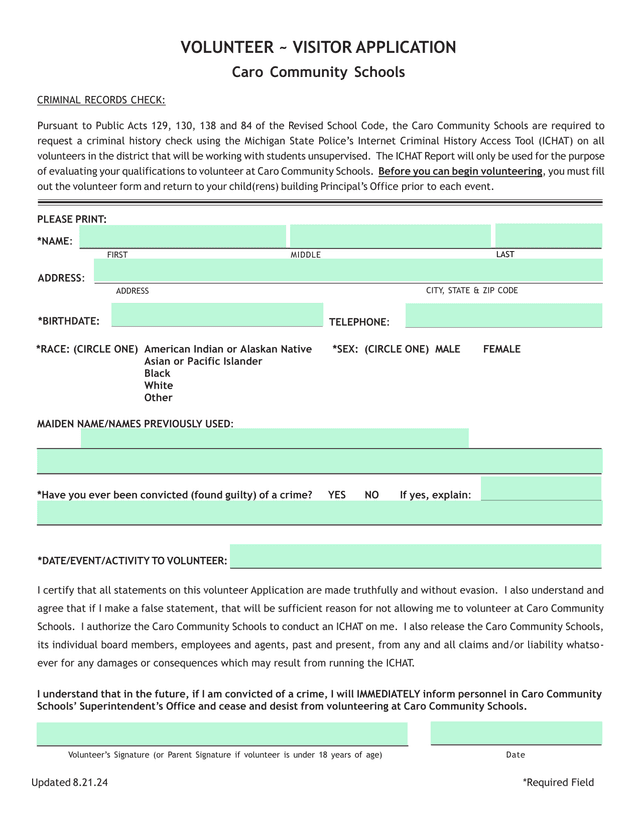 VOLUNTEER  VISITOR APPLICATION screenshot