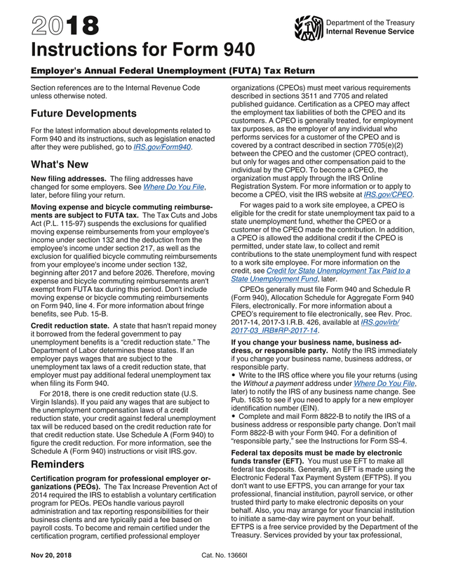 Instructions For Form 940 screenshot