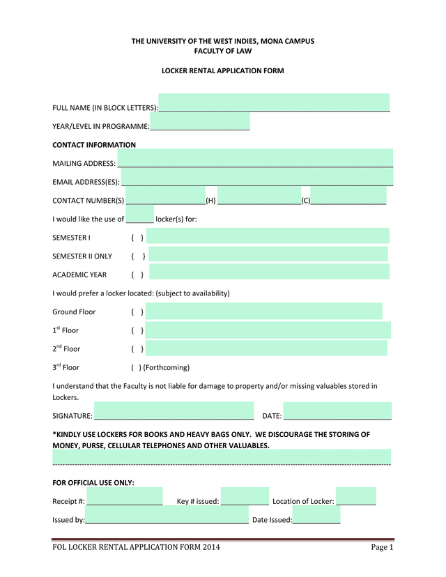 FOL LOCKER RENTAL APPLICATION FORM 2014 screenshot