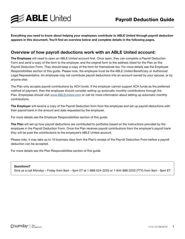 Payroll Deduction Guide screenshot