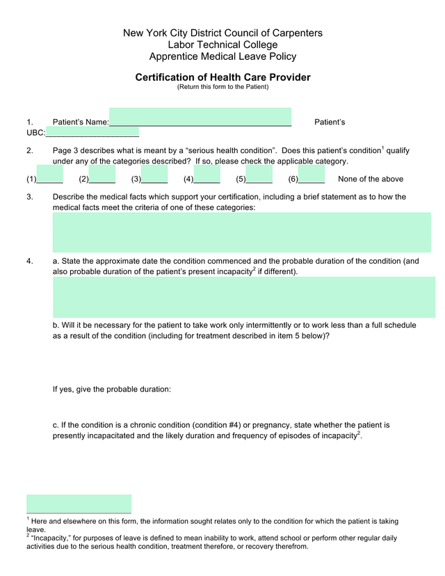 Apprentice Medical Leave Policy screenshot
