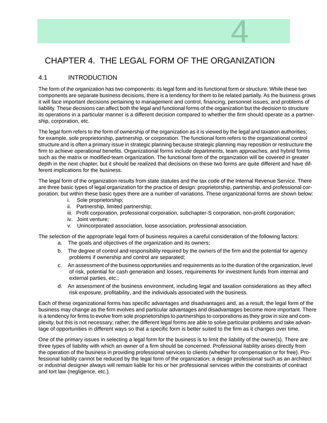 Chapter 4 The Legal Form Of The Organization screenshot