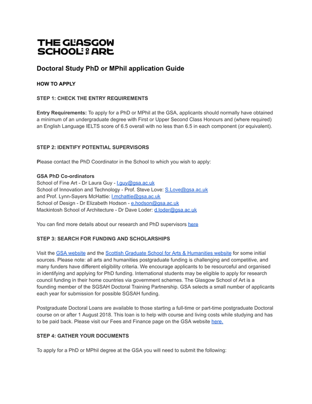 Doctoral Study PhD Or MPhil Application Guide screenshot