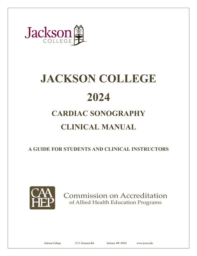 2024 Cardiac Sonography Clinical Manual screenshot