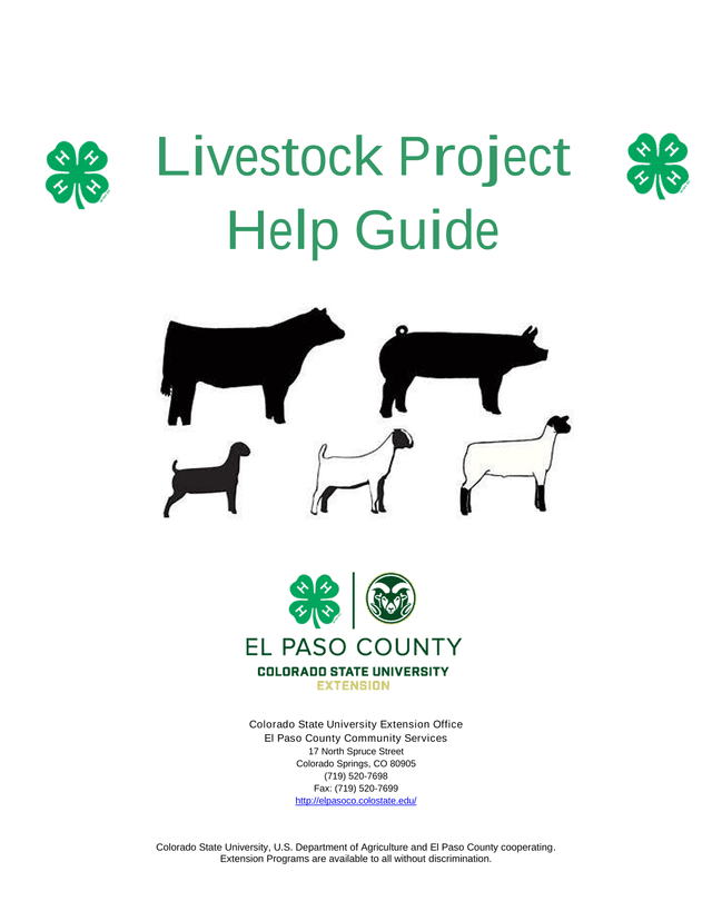 Livestock Project Help Guide screenshot