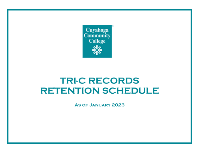 Tri C Records Retention Schedule screenshot