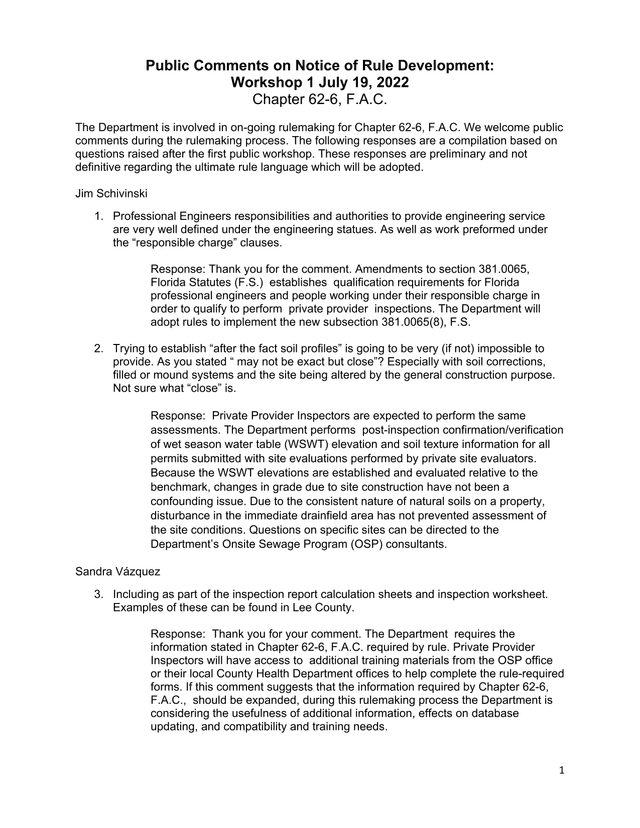 Public Comments On Notice Of Rule Development Workshop 1 July 19, 2022 screenshot