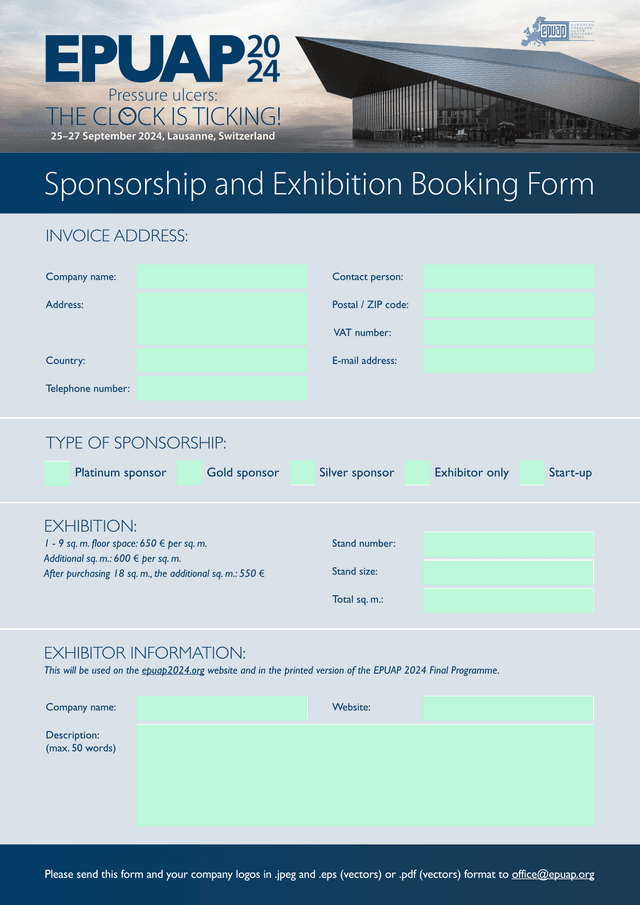 Sponsorship And Exhibition Booking Form screenshot