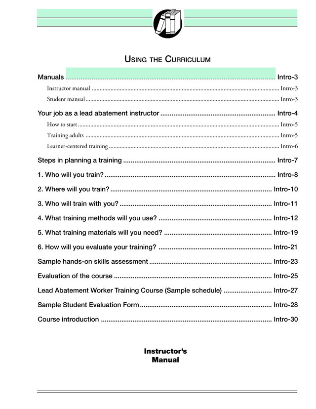 Lead Abatement Worker Training Course InstructorS Manual screenshot
